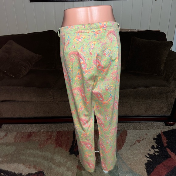 Lauren Ralph Lauren • Pink/ Green • Size 14 • Paisley • Design Pants - Picture 5 of 11